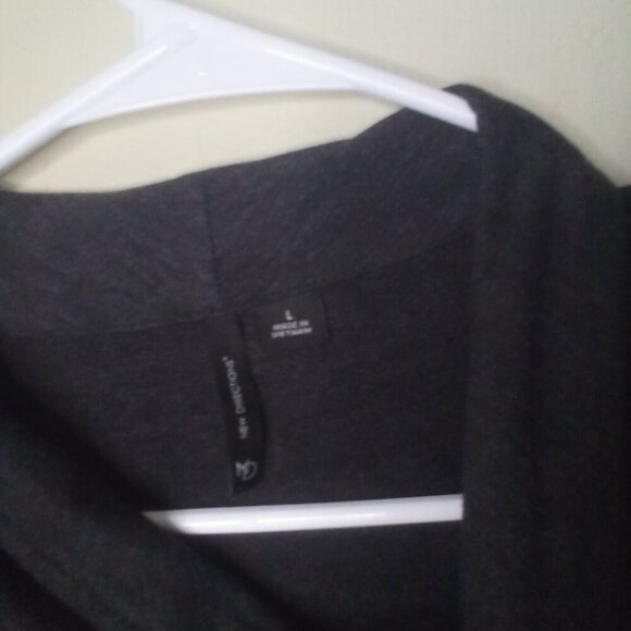 New Directions Shirt Jacket L Long Sleeve Off Center Zipper Pockets Soft Gray - Picture 7 of 16